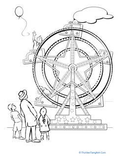 Ferris Wheel Coloring Page