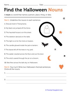 Find the Halloween Nouns