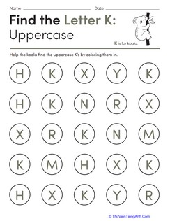 Find the Letter K: Uppercase