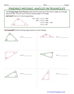 Finding Missing Angles in Triangles