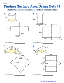 Finding Surface Area Using Nets #1