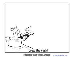 Finish the Drawing: Draw the Cook