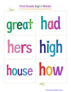 First Grade Sight Words: Great to How