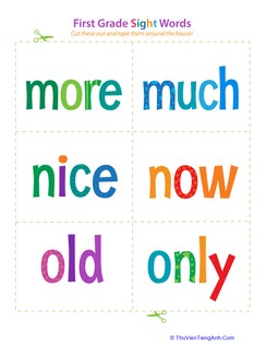 First Grade Sight Words: More to Only