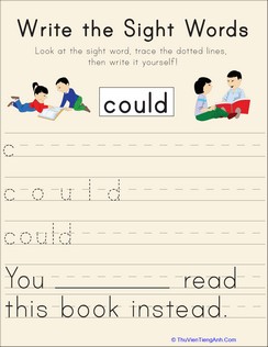 Write the Sight Words: “Could”