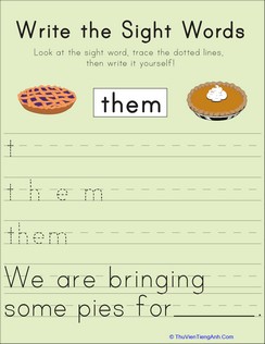 Write the Sight Words: “Them”