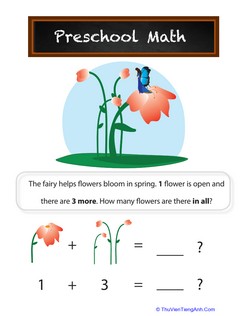 Preschool Math Flower Addition