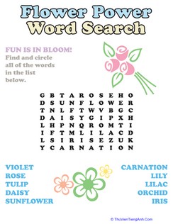 Flower Word Search