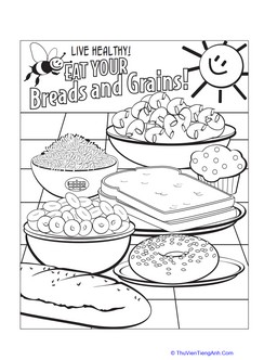 Food Groups Coloring Page: Breads and Grains
