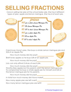 Fraction Word Problems: Pie Time