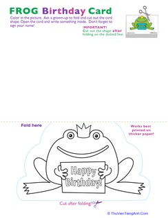 Writing a Letter: Froggie Birthday Card