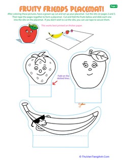 Printable Placemats for Kids: Fruity Friends