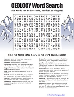 Geology Word Search
