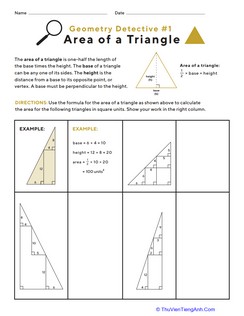 Geometry Detective: Area of a Triangle #1