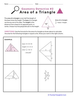 Geometry Detective: Area of a Triangle #2
