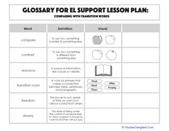 Glossary: Comparing with Transition Words