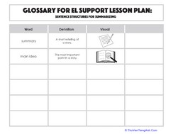 Glossary: Sentence Structures for Summarizing