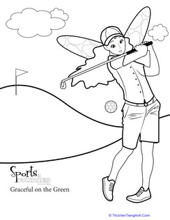 Golf Fairy Coloring Activity
