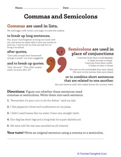 Commas and Semicolons