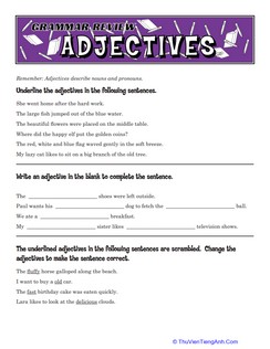 Grammar Review: Adjectives
