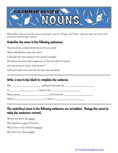 Grammar Review: Nouns