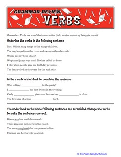 Grammar Review: Verbs