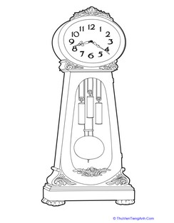 Grandfather Clock Coloring Page