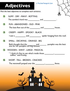 Halloween Words: Adjectives