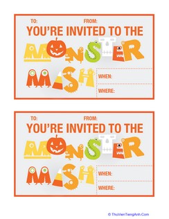 Monster Mash Bash Invitation
