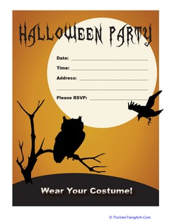 Creepy Owl Halloween Party Flyer