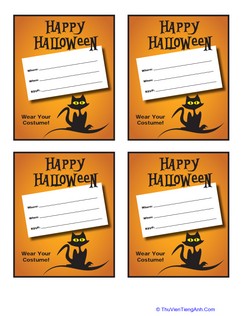 Cute Cat Halloween Party Invitations