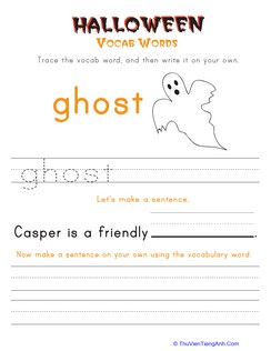 Halloween Vocab Words: Ghost