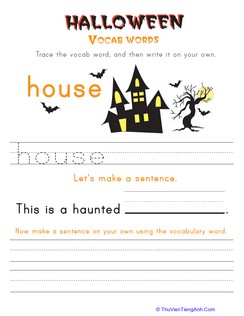 Halloween Vocab Words: House