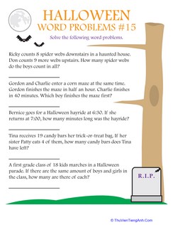 Halloween Word Problems #15