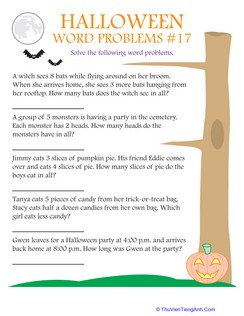 Halloween Word Problems #17