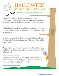 Halloween Word Problems #4