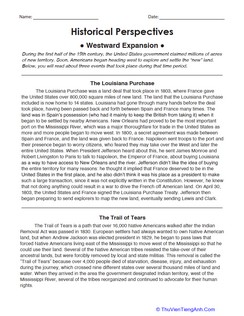 Historical Perspectives: Westward Expansion