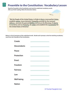 Vocab in History: Preamble to the Constitution