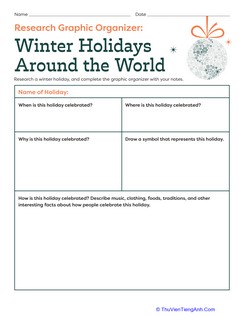 Research Graphic Organizer: Winter Holidays Around the World
