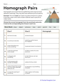 Homograph Pairs