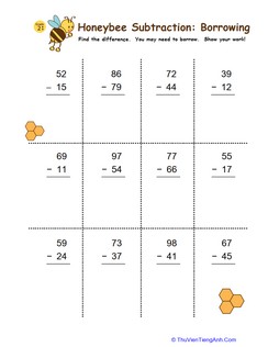 Subtraction with Borrowing: Honeybees!