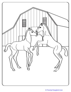Horse Love Coloring Page