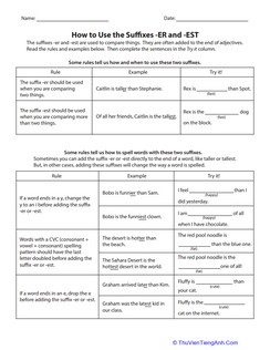 How to Use the Suffixes <i>-er</i> and <i>-est</i>