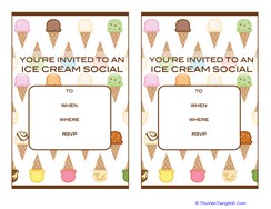 Ice Cream Social Invitations