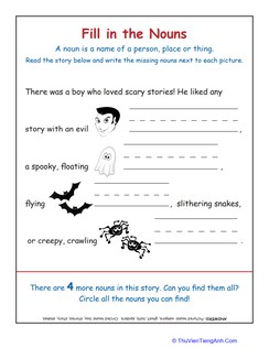 Identifying Nouns: Scary Story