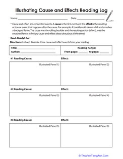 Illustrating Cause and Effects Reading Log