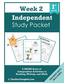 First Grade Independent Study Packet – Week 2