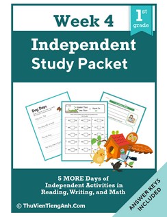 First Grade Independent Study Packet – Week 4