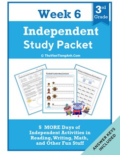 Third Grade Independent Study Packet – Week 6