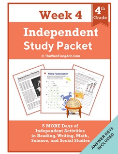 Fourth Grade Independent Study Packet – Week 4